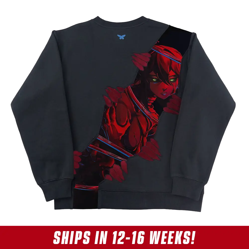 Layna Lazar: Crimson Bloom Crewneck - Image 2